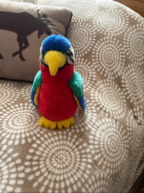 Ty Plush Parrot in Blue, Red, Yellow